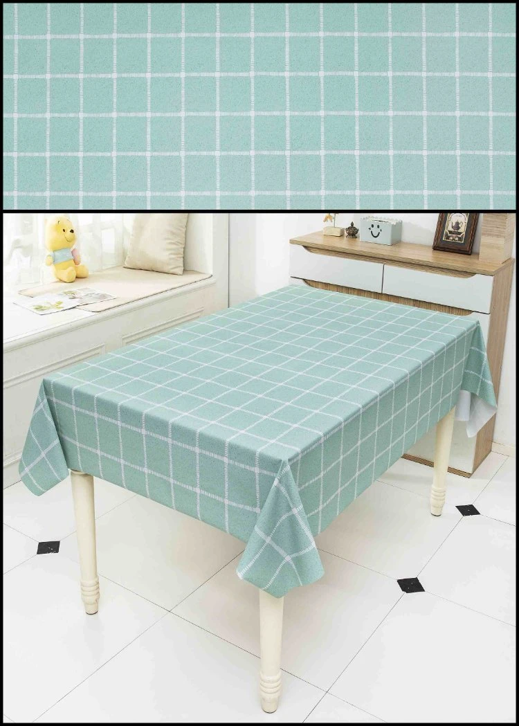 Grid PVC Vinyl Waterproof Tablecloth Printed Polyester Table Cloth for Camping Picnic